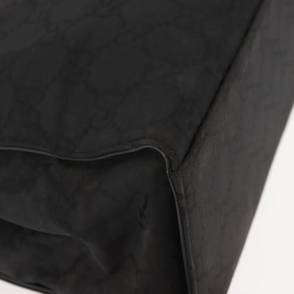 GUCCI GG Canvas Bamboo Hand Bag Nylon Black Silver 0021010 Auth 121344