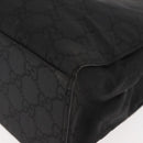 GUCCI GG Canvas Bamboo Hand Bag Nylon Black Silver 0021010 Auth 121344-14