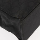 GUCCI GG Canvas Bamboo Hand Bag Nylon Black Silver 0021010 Auth 121344-15