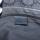 GUCCI GG Canvas Bamboo Hand Bag Nylon Black Silver 0021010 Auth 121344-10