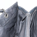 GUCCI GG Canvas Bamboo Hand Bag Nylon Black Silver 0021010 Auth 121344-20