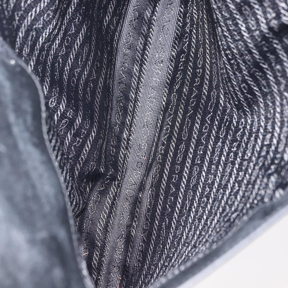 PRADA Shoulder Bag Leather Black Auth 121345