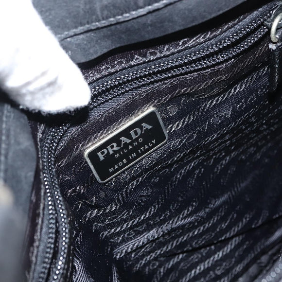 PRADA Shoulder Bag Leather Black Auth 121345