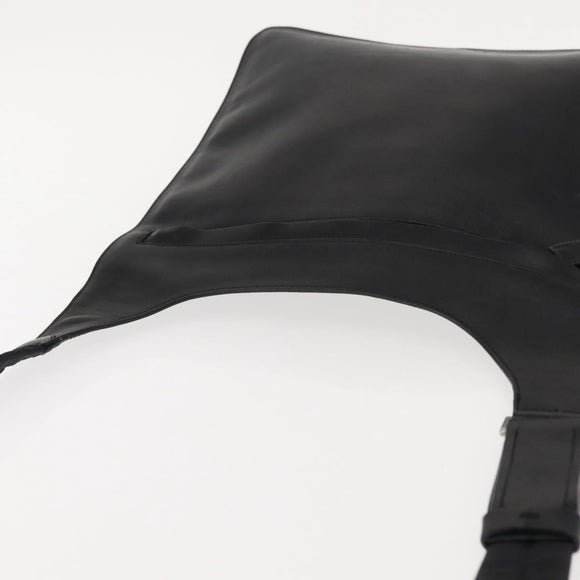 PRADA Shoulder Bag Leather Black Auth 121345