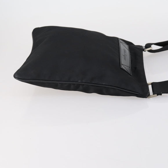 Salvatore Ferragamo Shoulder Bag PVC Nylon 2 Set Beige Black Auth 121346