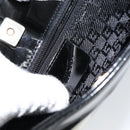 GUCCI Shoulder Bag Enamel Canvas Black Gold 001 4231 Auth 121347-18