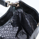 GUCCI Shoulder Bag Enamel Canvas Black Gold 001 4231 Auth 121347-19