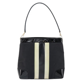 GUCCI Shoulder Bag Enamel Canvas Black Gold 001 4231 Auth 121347 - 0