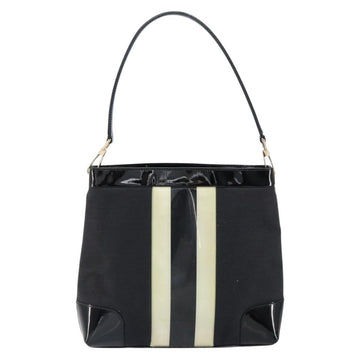 GUCCI Shoulder Bag Enamel Canvas Black Gold 001 4231 Auth 121347 - 0