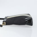 GUCCI Shoulder Bag Enamel Canvas Black Gold 001 4231 Auth 121347-4