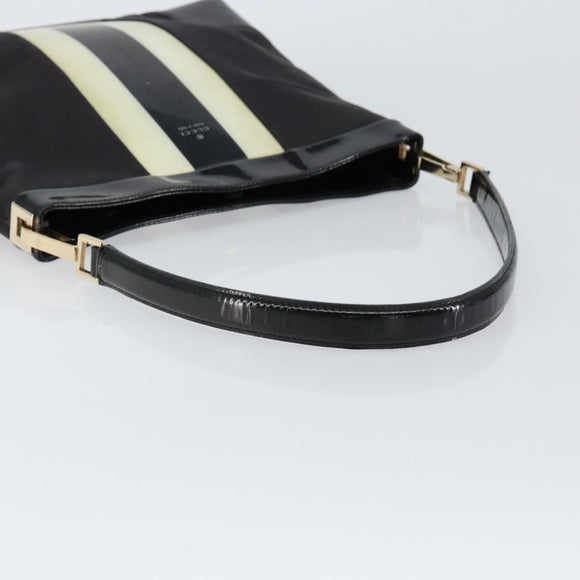 GUCCI Shoulder Bag Enamel Canvas Black Gold 001 4231 Auth 121347
