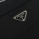 PRADA Shoulder Bag Nylon Leather Black Silver Auth 121352-20