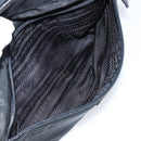 PRADA Shoulder Bag Nylon Leather Black Silver Auth 121352-26