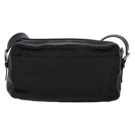 PRADA Shoulder Bag Nylon Leather Black Silver Auth 121352 - 0
