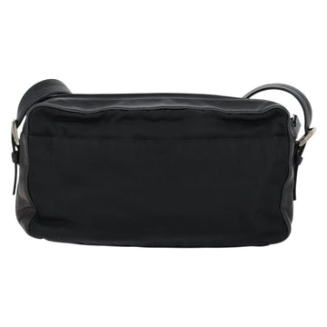 PRADA Shoulder Bag Nylon Leather Black Silver Auth 121352 - 0