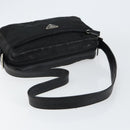 PRADA Shoulder Bag Nylon Leather Black Silver Auth 121352-7