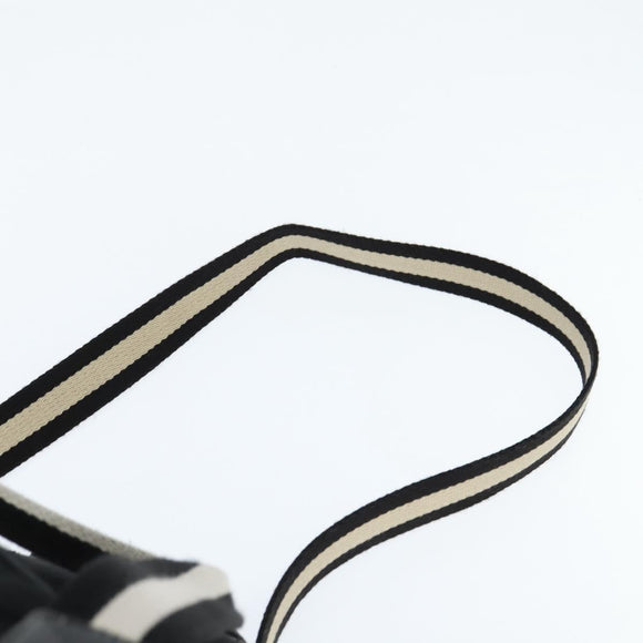 BALLY Boston Bag Nylon Leather 2way Black Silver gold Auth 121353