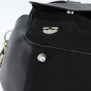 BALLY Boston Bag Nylon Leather 2way Black Silver gold Auth 121353-15