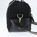 BALLY Boston Bag Nylon Leather 2way Black Silver gold Auth 121353-3