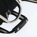 BALLY Boston Bag Nylon Leather 2way Black Silver gold Auth 121353-7