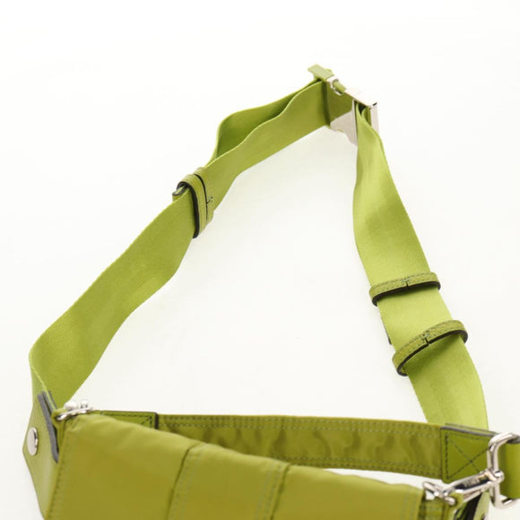 FENDI POTER Shoulder Bag Nylon 2way Green Silver Auth 121360M