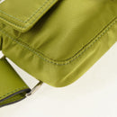 FENDI POTER Shoulder Bag Nylon 2way Green Silver Auth 121360M-13