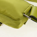 FENDI POTER Shoulder Bag Nylon 2way Green Silver Auth 121360M-16