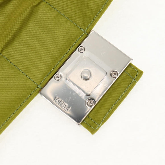 FENDI POTER Shoulder Bag Nylon 2way Green Silver Auth 121360M