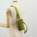 FENDI POTER Shoulder Bag Nylon 2way Green Silver Auth 121360M-29