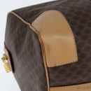 CELINE Macadam Canvas Boston Bag PVC Leather Brown Gold Auth 121362-9