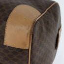 CELINE Macadam Canvas Boston Bag PVC Leather Brown Gold Auth 121362-14