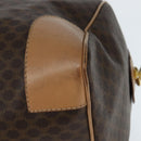 CELINE Macadam Canvas Boston Bag PVC Leather Brown Gold Auth 121362-16