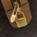 CELINE Macadam Canvas Boston Bag PVC Leather Brown Gold Auth 121362-17