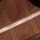 CELINE Macadam Canvas Boston Bag PVC Leather Brown Gold Auth 121362-10