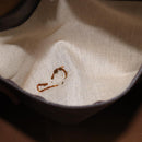 CELINE Macadam Canvas Boston Bag PVC Leather Brown Gold Auth 121362-11