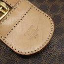 CELINE Macadam Canvas Boston Bag PVC Leather Brown Gold Auth 121362-12