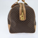 CELINE Macadam Canvas Boston Bag PVC Leather Brown Gold Auth 121362-3