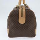 CELINE Macadam Canvas Boston Bag PVC Leather Brown Gold Auth 121362-4