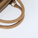 CELINE Macadam Canvas Boston Bag PVC Leather Brown Gold Auth 121362-7