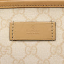GUCCI GG Supreme Schoudertas PVC Beige Goud 211133 Auth 121363-15