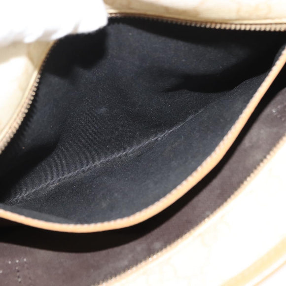 GUCCI GG Supreme Schoudertas PVC Beige Goud 211133 Auth 121363