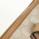GUCCI GG Supreme Schoudertas PVC Beige Goud 211133 Auth 121363-25