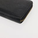 LOUIS VUITTON Monogram Empreinte Zippy Wallet Wallet Black M61864 LV Auth 121364-16