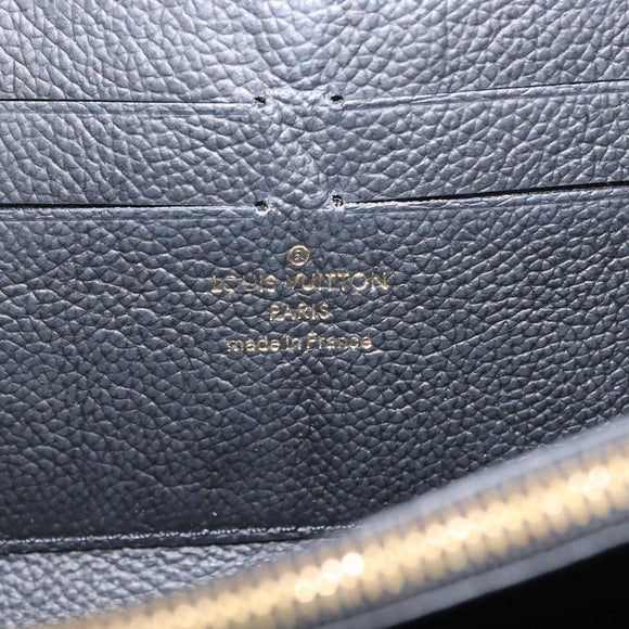 LOUIS VUITTON Monogram Empreinte Zippy Wallet Wallet Black M61864 LV Auth 121364