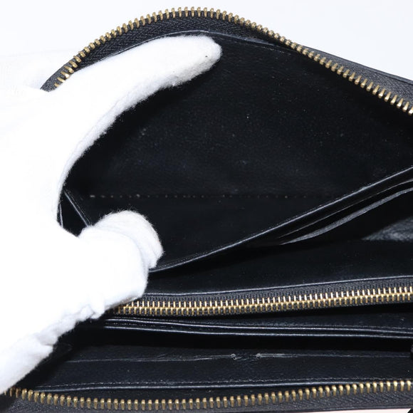 LOUIS VUITTON Monogram Empreinte Zippy Wallet Wallet Black M61864 LV Auth 121364