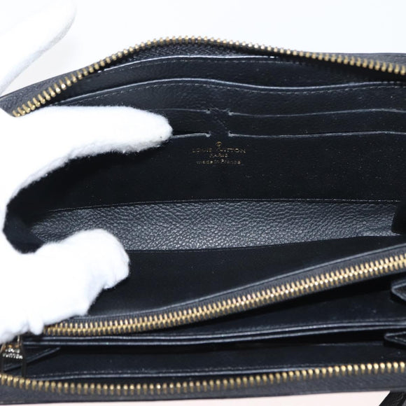LOUIS VUITTON Monogram Empreinte Zippy Wallet Wallet Black M61864 LV Auth 121364