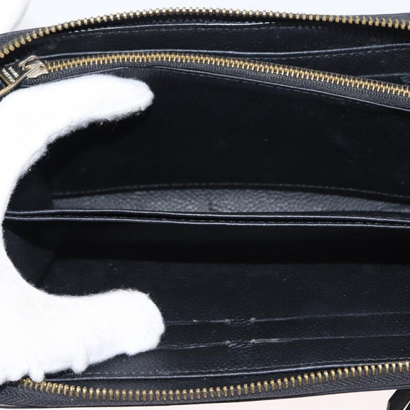 LOUIS VUITTON Monogram Empreinte Zippy Wallet Wallet Black M61864 LV Auth 121364