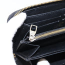 LOUIS VUITTON Monogram Empreinte Zippy Wallet Wallet Black M61864 LV Auth 121364-19