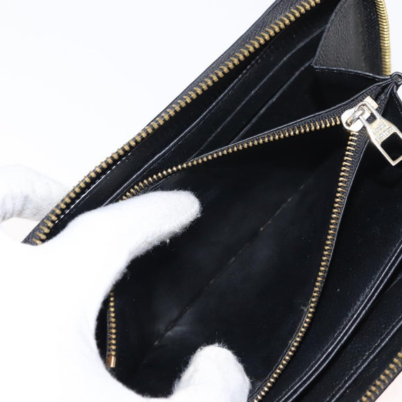 LOUIS VUITTON Monogram Empreinte Zippy Wallet Wallet Black M61864 LV Auth 121364