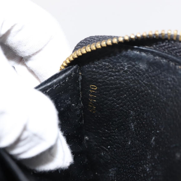 LOUIS VUITTON Monogram Empreinte Zippy Wallet Wallet Black M61864 LV Auth 121364